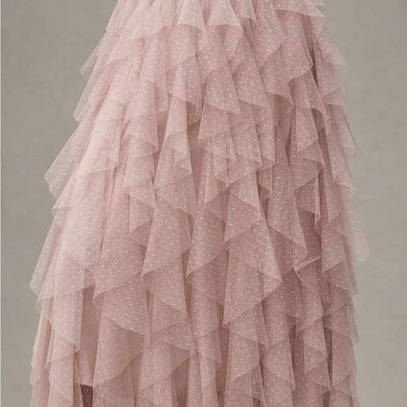 NWT The Chéri Ruffled Tulle Midi Skirt by Anthropologie in Rose - Picture 3 of 4